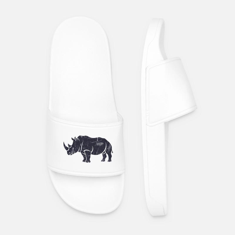 Sternen-Nashorn mit Galaxy-Hintergrund - Männer Badelatschen - Weiß