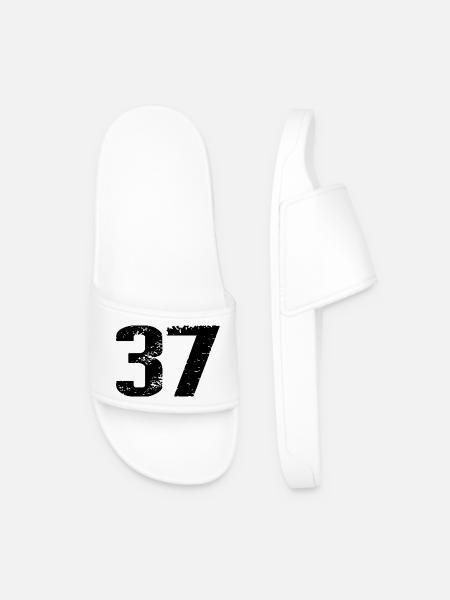 37 Number Jersey - Men’s Pool Sliders - white