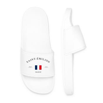 Saint-Émilion – Holiday Souvenir & Gift - Men’s Pool Sliders - white - Front