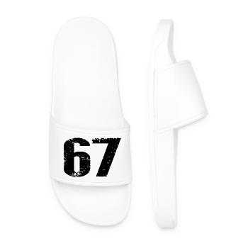 67 Number Leotard - Men’s Pool Sliders - white - Front