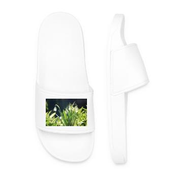 Schneeglöckchen Frühling Blüte Design - Männer Badelatschen - Weiß - Vorne