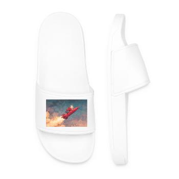 Illustration fantaisiste de tour de fusée - Claquettes Homme - blanc - Devant