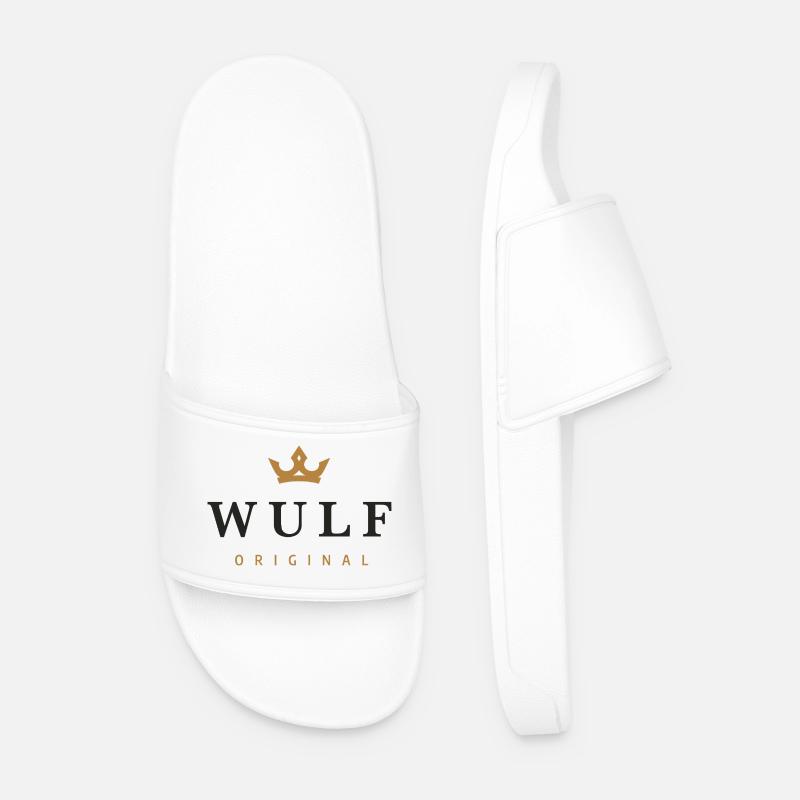 Wulf Original Familienlogo - Männer Badelatschen - Weiß