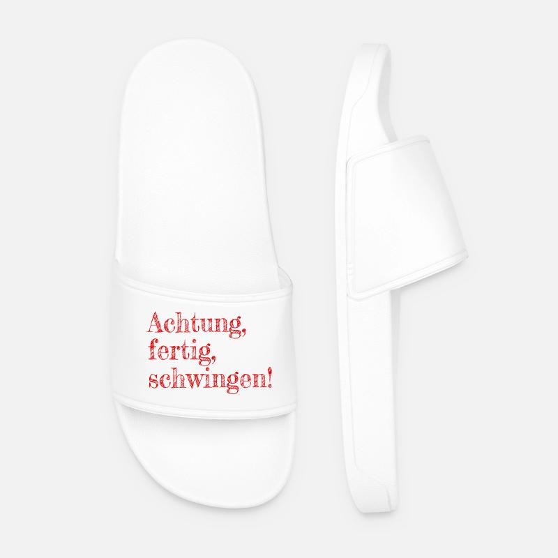 Attention, ready, swing - Men’s Pool Sliders - white