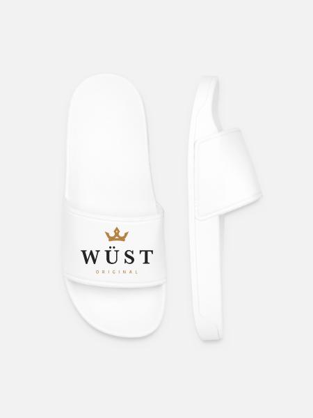 Wüst Original Family Logo - Men’s Pool Sliders - white