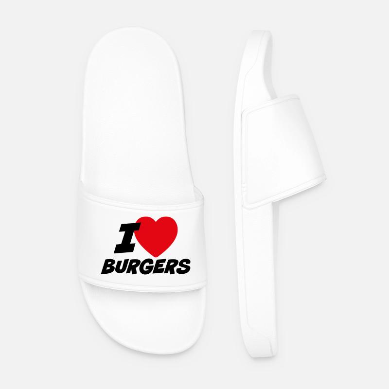 Ich liebe Burger - Männer Badelatschen - Weiß