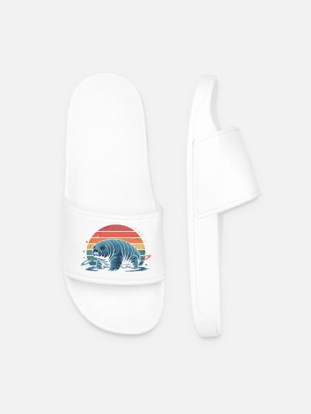 Imaginative Space Dog - Men’s Pool Sliders - white
