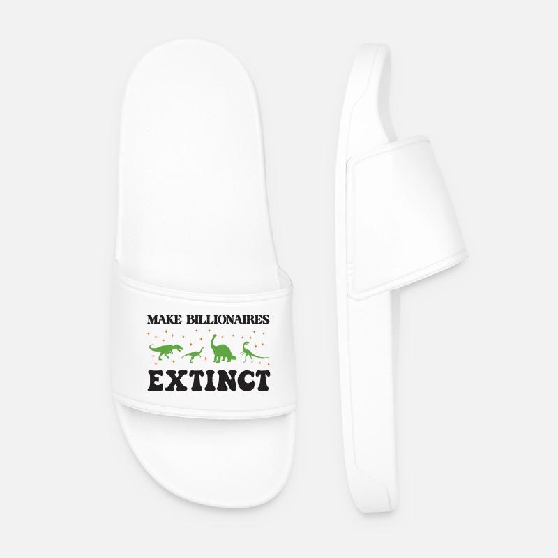 Make Billionaires Extinct - Men’s Pool Sliders - white
