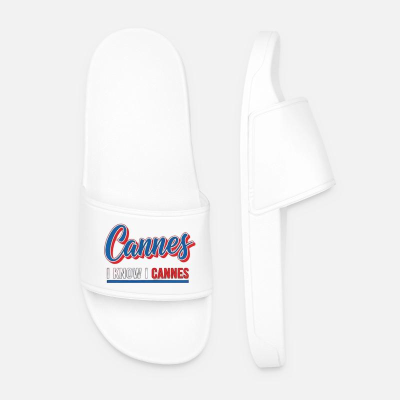 I know I Cannes Retro Design - Männer Badelatschen - Weiß