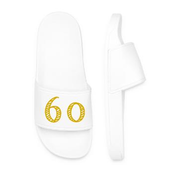 60. 60 ANS. 60e ANNIVERSAIRE. ANNIVERSAIRE 60 ANS. - Claquettes Homme - blanc - Devant