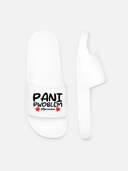 Martinique Antilles Pani Pwoblem Relaxation - Men’s Pool Sliders - white