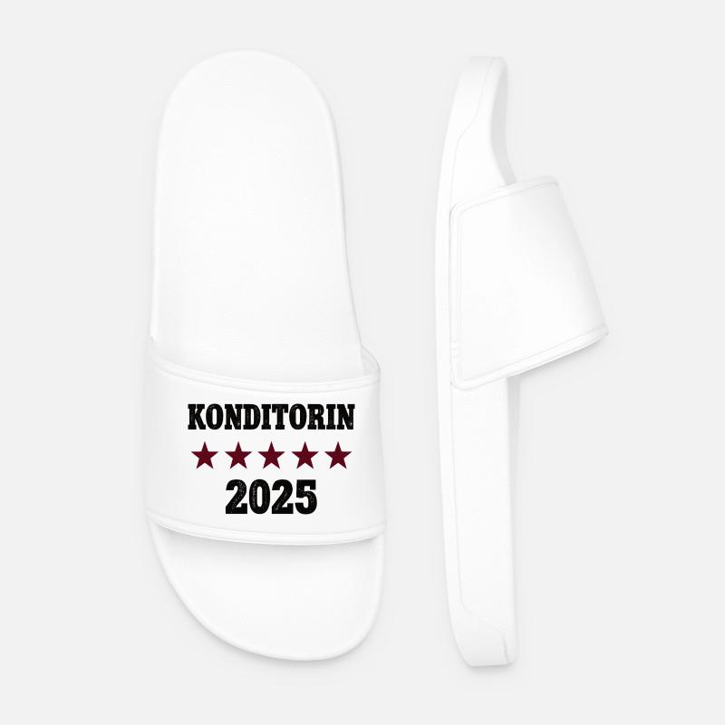 2025 Confectioner Profession Completion Apprenticeship Passed - Men’s Pool Sliders - white