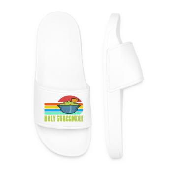 Holy Guacamole Retro Funny Avocado Dip Pun - Männer Badelatschen - Weiß - Vorne