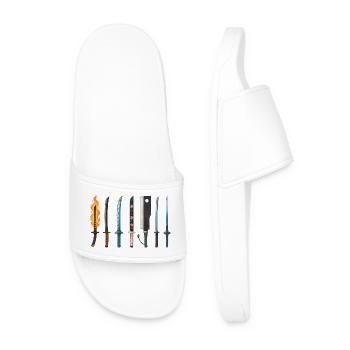 Anime Swords Collection Design - Men’s Pool Sliders - white - Front