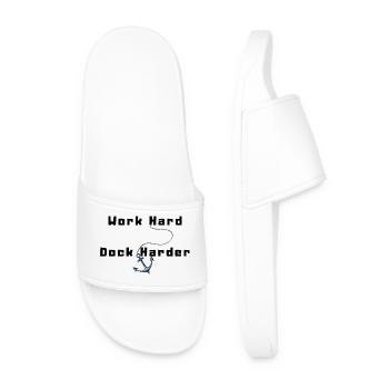 Work Hard Dock Harder - Men’s Pool Sliders - white - Front