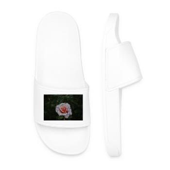 Rose mosaic in the night green - Men’s Pool Sliders - white - Front