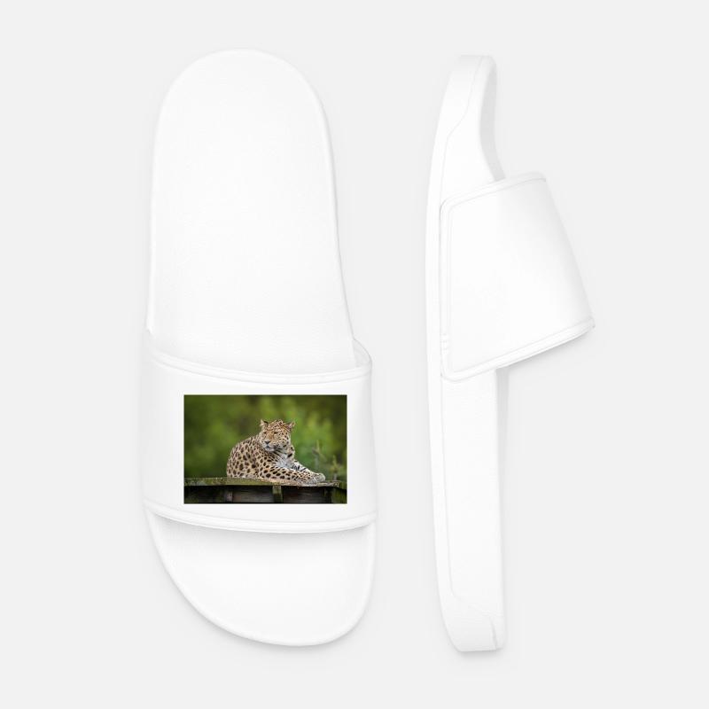 Leopard - Men’s Pool Sliders - white