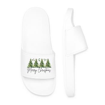 Elegantes Weihnachtsdesign - Männer Badelatschen - Weiß - Vorne