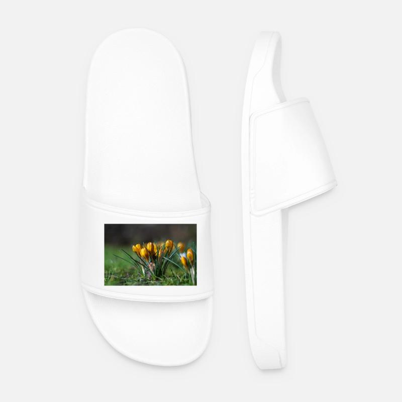 Nahaufnahme Von Blumen - Männer Badelatschen - Weiß