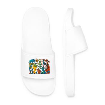 Des portraits et des créatures surréalistes et vibrants - Claquettes Homme - blanc - Devant