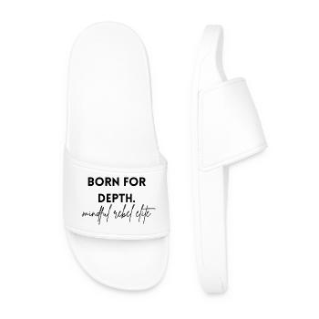 born for depth - mindful rebel elite - Männer Badelatschen - Weiß - Vorne
