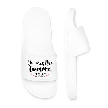I'm going to be a Cousin 2026 Pregnancy Announcement - Men’s Pool Sliders - white - Front