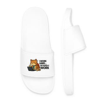 Procrastinateur de chat au travail - Claquettes Homme - blanc - Devant