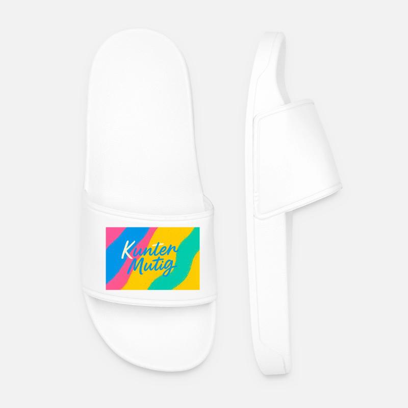 Kunter Explosion de couleurs courageuse - Claquettes Homme - blanc