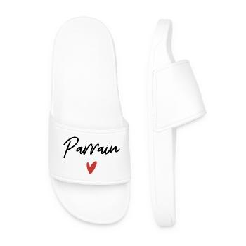 Godfather Heart Gift Idea - Men’s Pool Sliders - white - Front