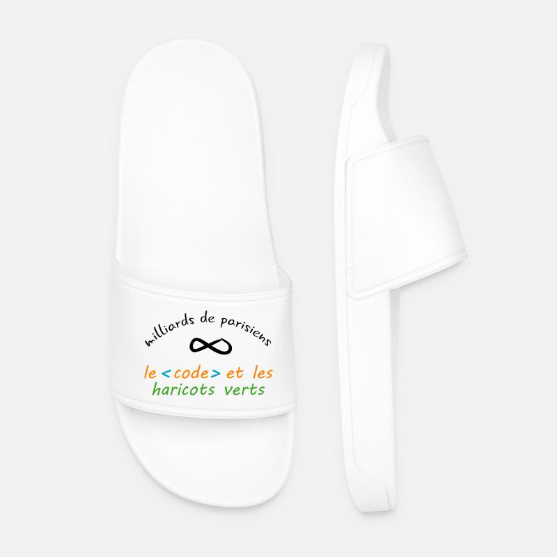8_milliards_de_parisiens_le_code_et_les_haricot - Männer Badelatschen - Weiß