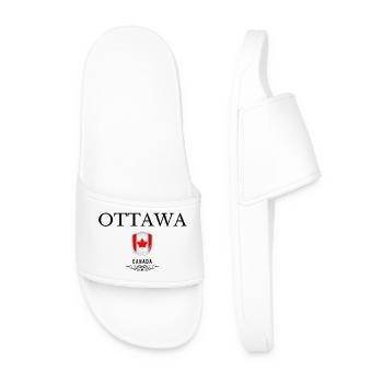 Souvenir Ottawa, Ottawa Canada - Men’s Pool Sliders - white - Front