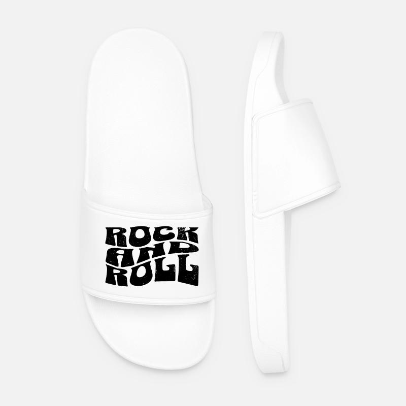 Rock'n'Roll-Logo-Design - Männer Badelatschen - Weiß
