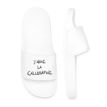 J'AIME LA CALLIGRAPHIE ! - Claquettes Homme - blanc - Devant