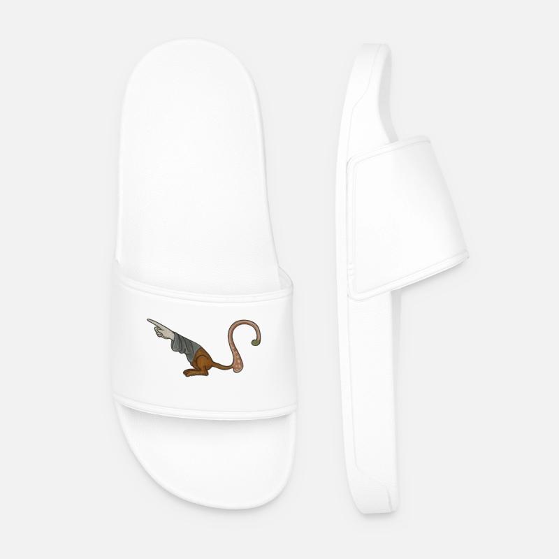 Medieval Pointer Finger - MARGINALIA - Men’s Pool Sliders - white