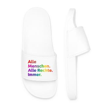 Alle Menschen Alle Rechte Immer Statement - Männer Badelatschen - Weiß - Vorne