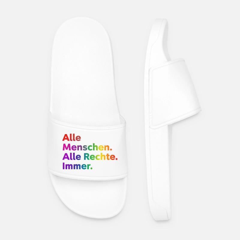 All People All Rights Always Statement - Men’s Pool Sliders - white