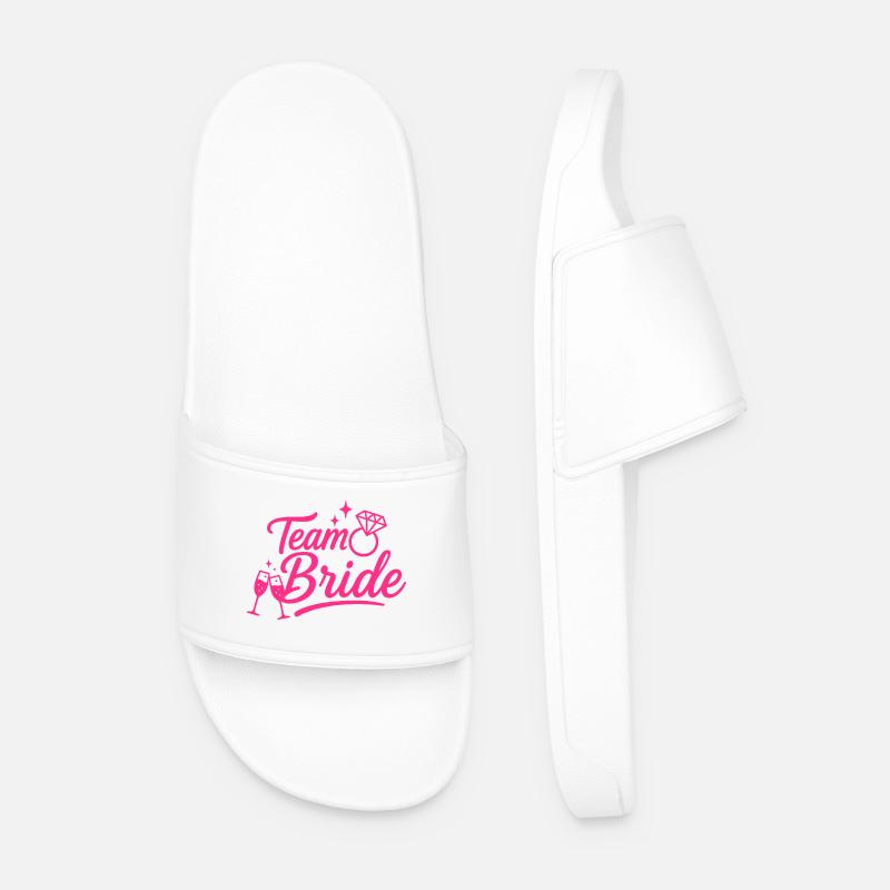 Team Bride Pink Diamond - Men’s Pool Sliders - white