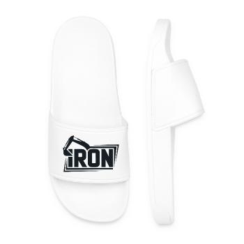 Iron Crane Bold Logo Tee - Männer Badelatschen - Weiß - Vorne