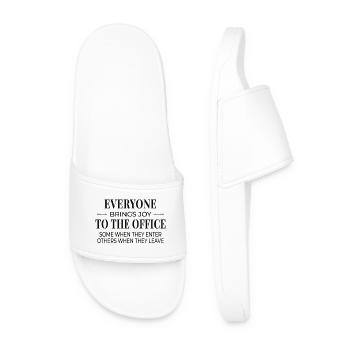 Office Humor – Joy In & Out - Men’s Pool Sliders - white - Front
