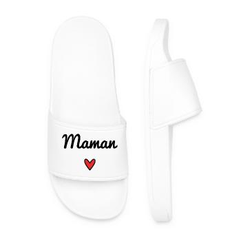 HEART. MAMMA. MOTHER'S DAY. PARTY. HAPPY BIRTHDAY - Men’s Pool Sliders - white - Front