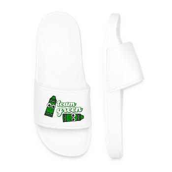 Smiling Crayon Green Team - Männer Badelatschen - Weiß - Vorne