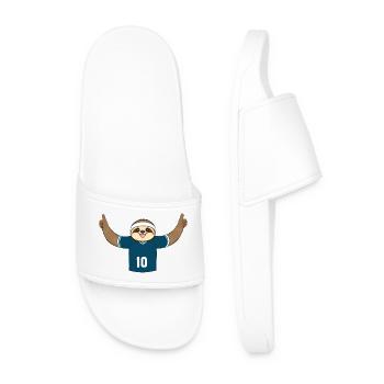 Faultier Sportfan Trikot Vorsätze Januar Faul Fit - Männer Badelatschen - Weiß - Vorne