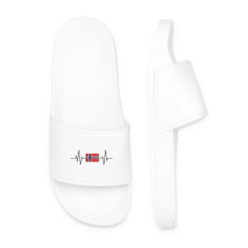 Norway Heartbeat Flag - Men’s Pool Sliders - white - Front