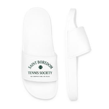 Saint Boredom - Tennis Society - Men’s Pool Sliders - white - Front