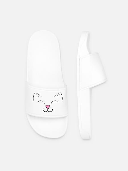 chat - Claquettes Homme - blanc