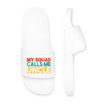 Mein Team nennt mich Onkel Retro Typografie - Männer Badelatschen - Weiß - Vorne