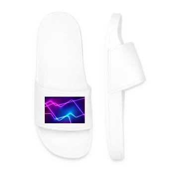 Neon Line Flow - Men’s Pool Sliders - white - Front