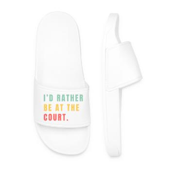 I'd rather be at the court - Men’s Pool Sliders - white - Front