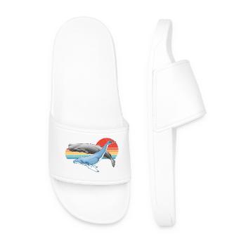 Sperm whale and humpback whale - Men’s Pool Sliders - white - Front