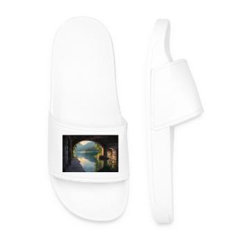 Cozy View at the Window - Men’s Pool Sliders - white - Front